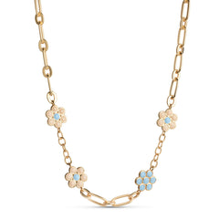 Blossom Necklace - Orange/Beige/Light Blue/Light Pink
