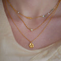 Organic Clover Necklace - 925S/GP/M