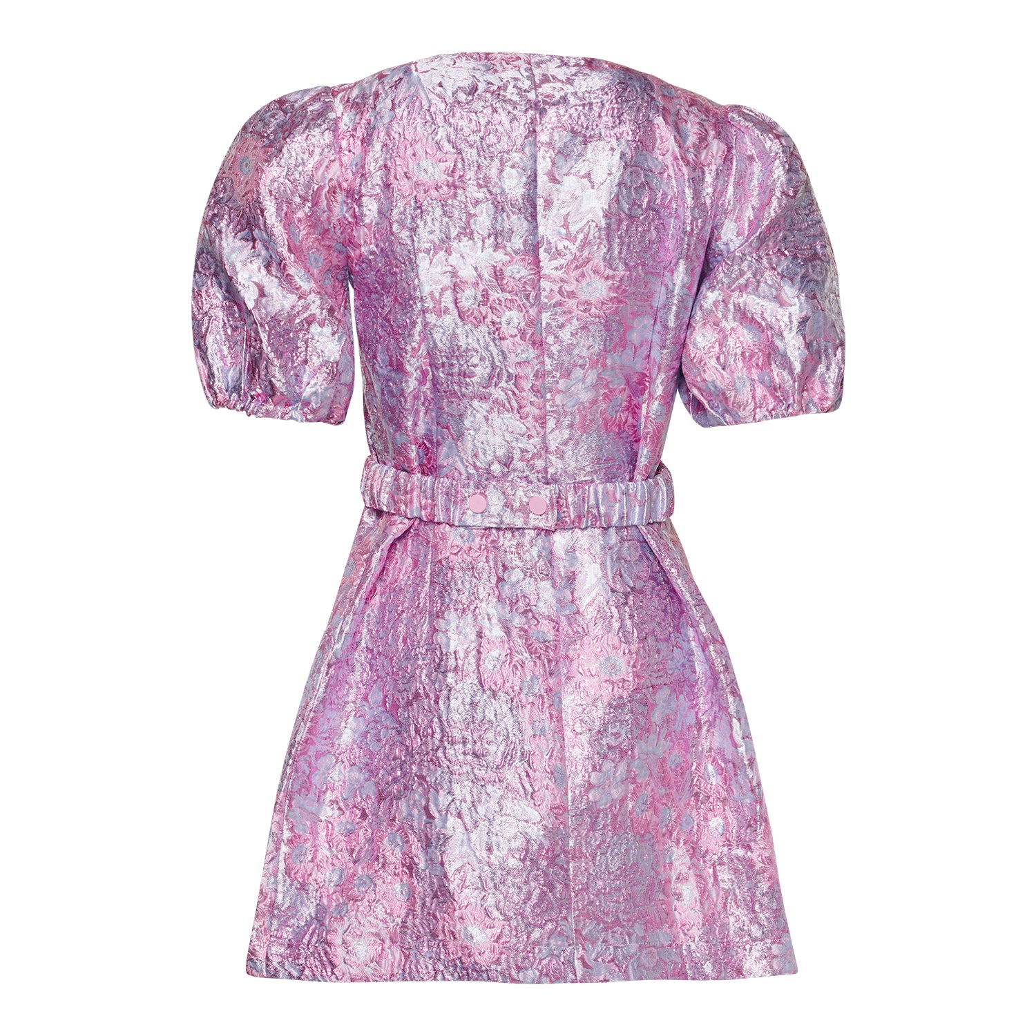 Neva Jacquard Belt Dress - Lilac Jacquard