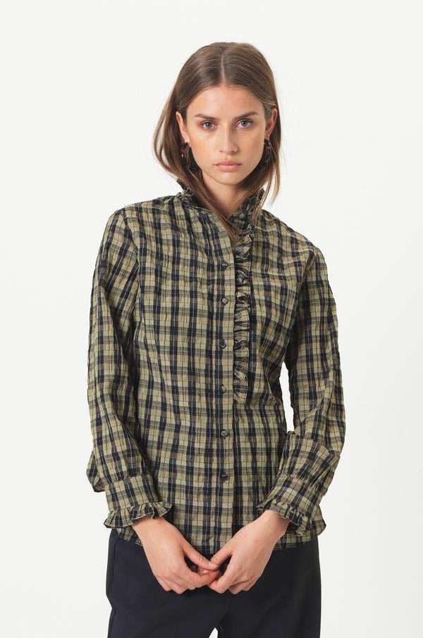 Osla Shirt - Deep Lichen Green - Second Female - Bluser & Skjorter - VILLOID.no