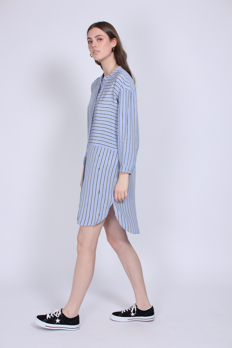 Bertie Shirt Dress - Brunnera Blue - Second Female - Kjoler - VILLOID.no