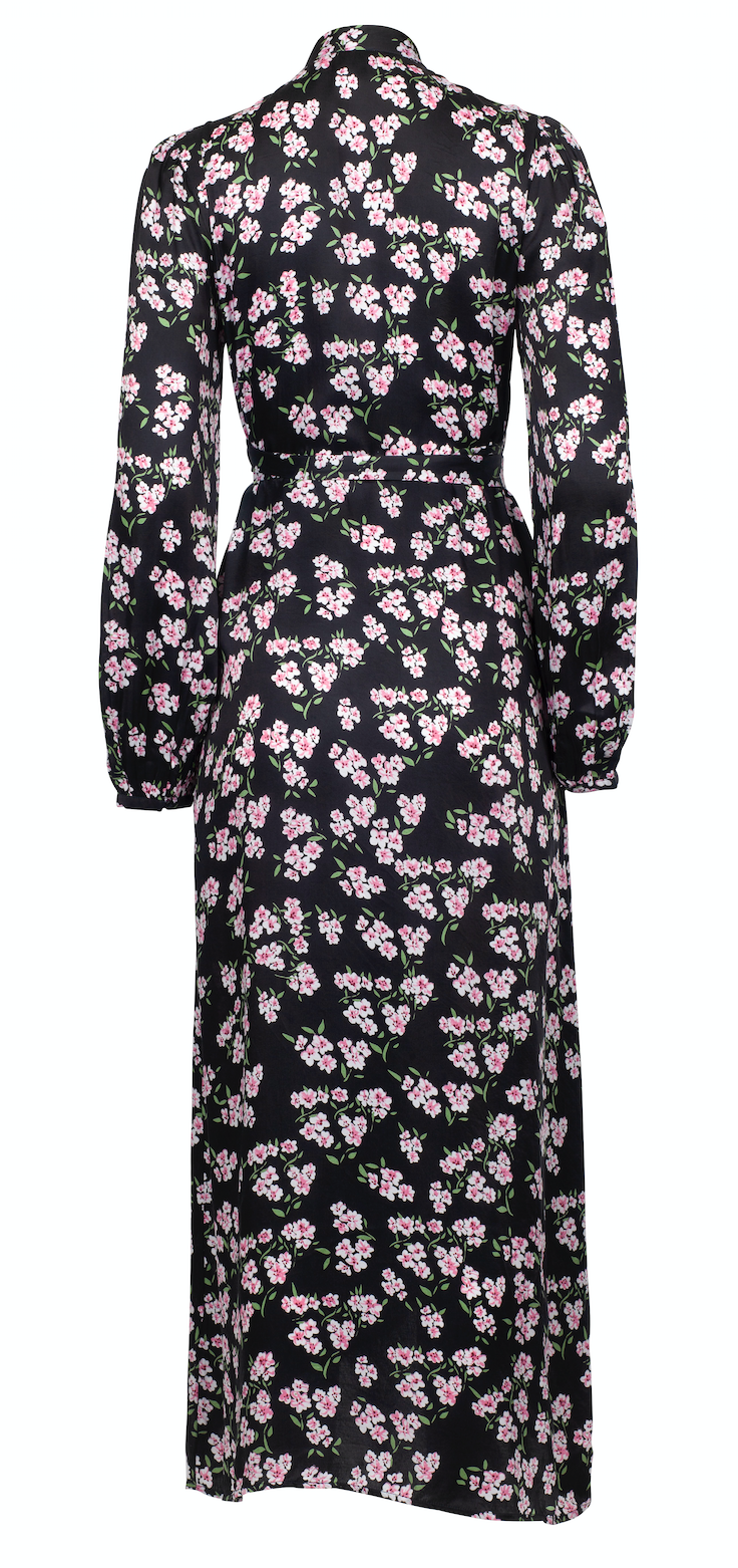 Shiny Midi Wrap Dress - Apple Blossom - ByTimo - Kjoler - VILLOID.no