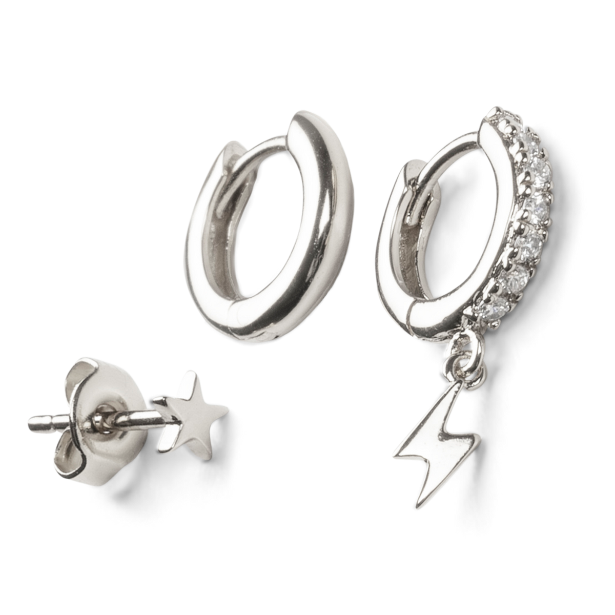 Star and Lightning Ear Party - Silver