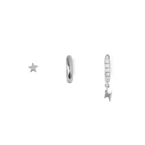 Star and Lightning Ear Party - Silver