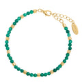 Emerald & Metal Bead Bracelet - Emerald