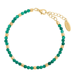Emerald & Metal Bead Bracelet - Emerald