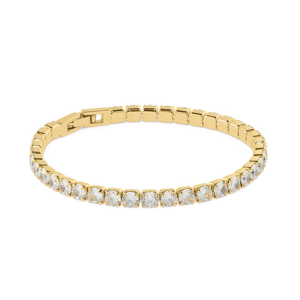 Crystal Cup Chain Tennis Bracelet Gold VILLOID