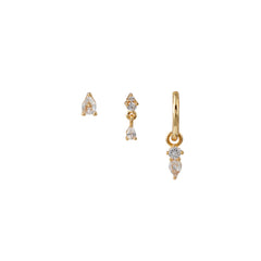Pretty Crystal Stud & Huggie Ear Party - Crystal