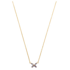 Crystal Butterfly Ditsy Necklace  - Lilac