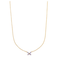 Crystal Butterfly Ditsy Necklace  - Lilac