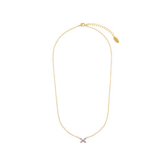 Crystal Butterfly Ditsy Necklace  - Lilac