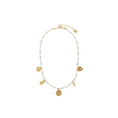 Statement Mixed Chip & Charm Necklace - Howlite