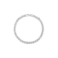 Crystal Cup Chain Tennis Bracelet  - Silver