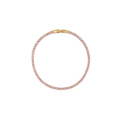 Cup Chain Tennis Bracelet - Light Pink