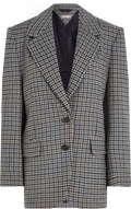 Oversized Wool Check Sb Blazer - Houndstooth Blue Grey
