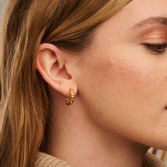 Slim Chain Hoop Earring - Pale Gold