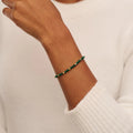 Emerald & Metal Bead Bracelet - Emerald