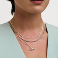 Satellite & Link Chain 3-Row Necklace - Silver