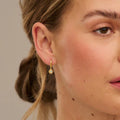 August Birthstone Huggie Hoop Earrings With Swarovski Crystals - Peridot