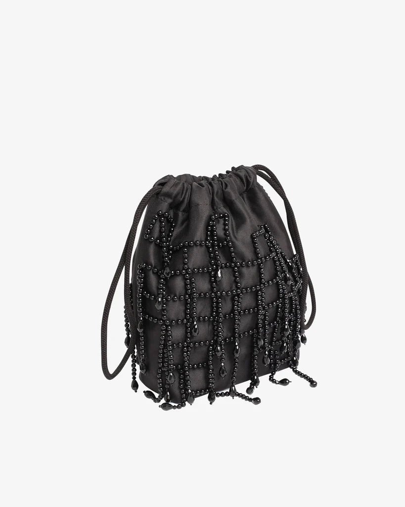Pouch Tartan Matte Satin - Epic Black