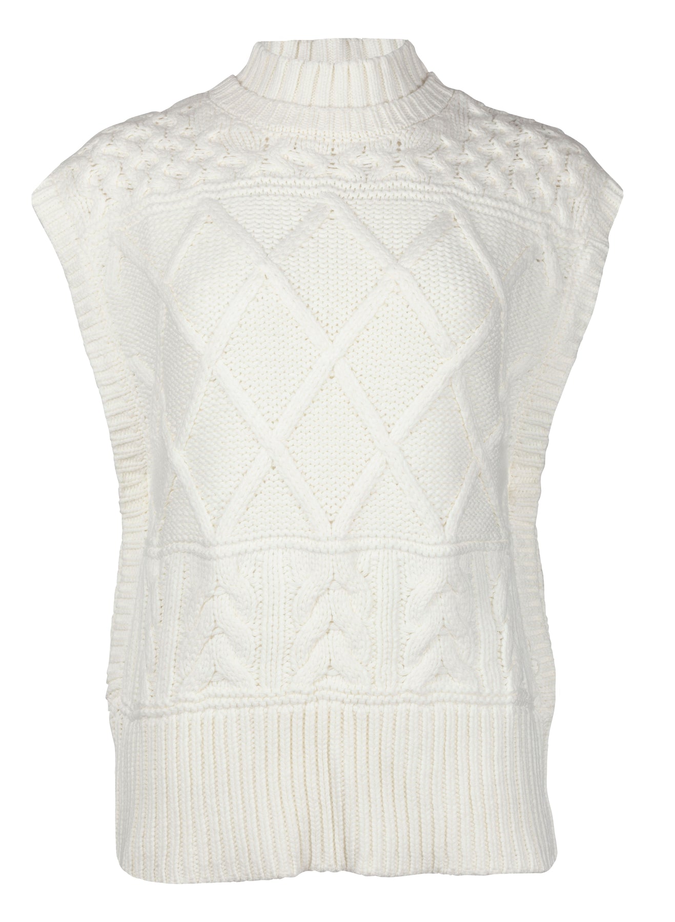 Cable Knitted Vest - Off White - NA-KD - Gensere - VILLOID.no