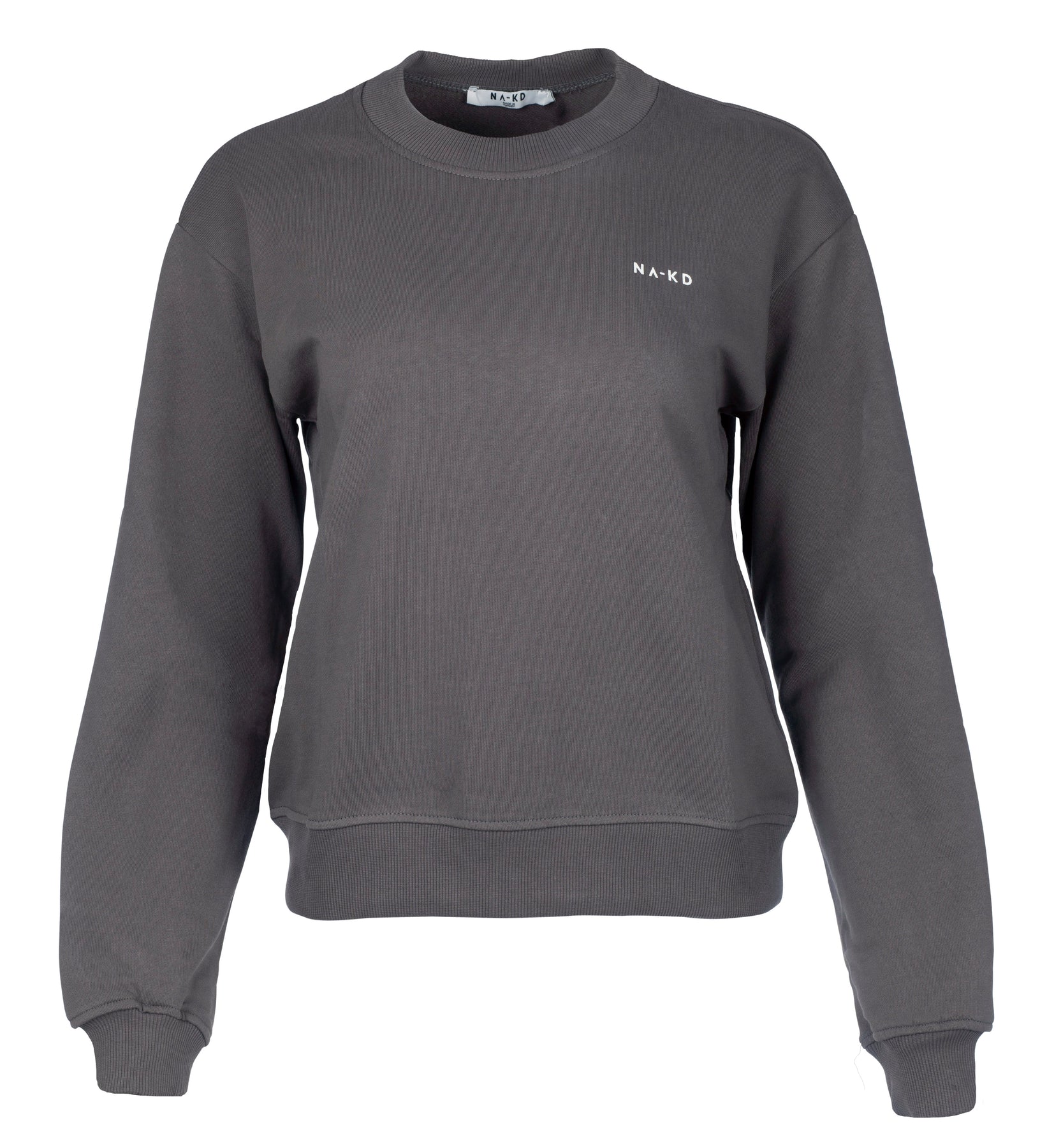Logo Basic Sweater - Grey - NA-KD - Gensere - VILLOID.no