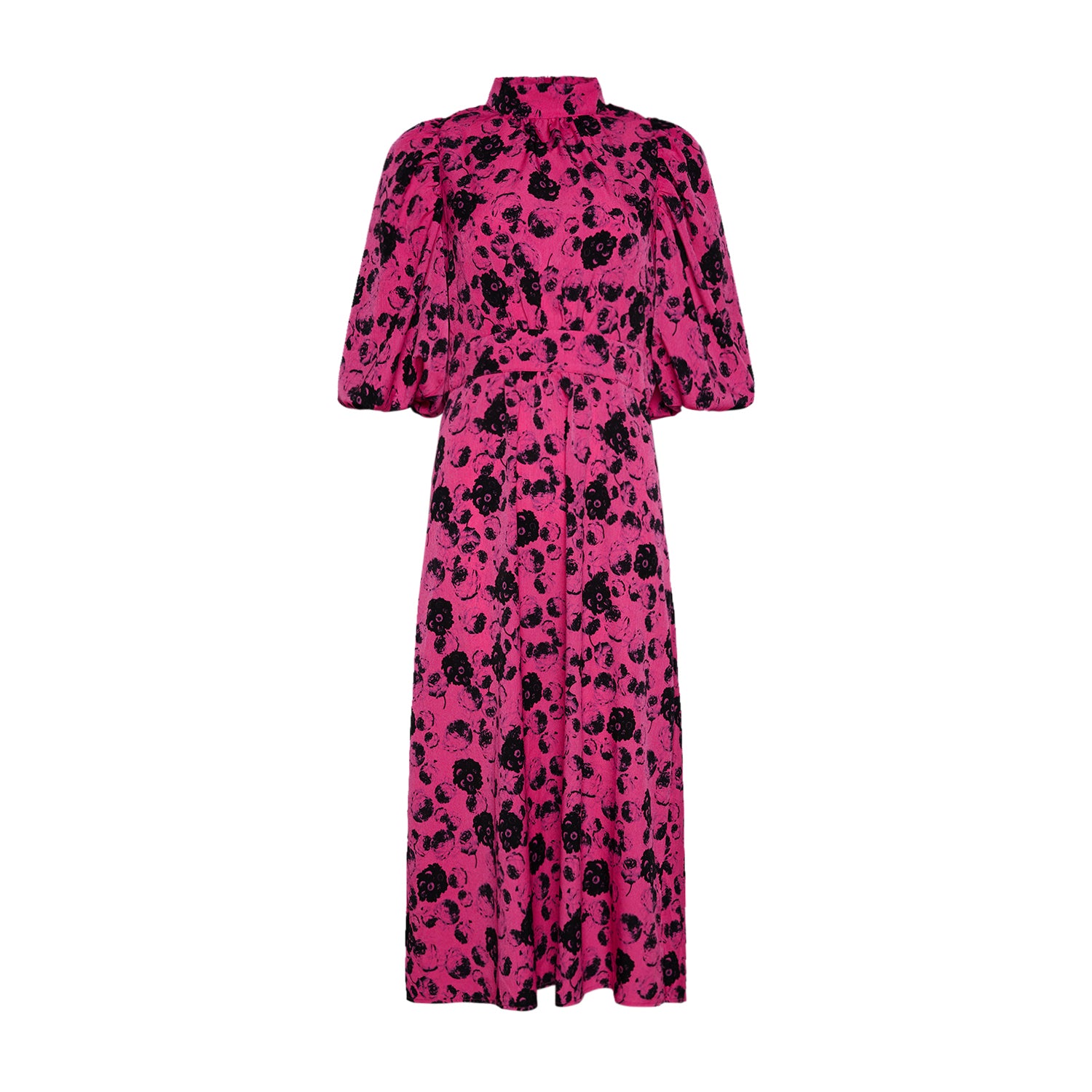 Paris Long Dress - Fuchsia Flower