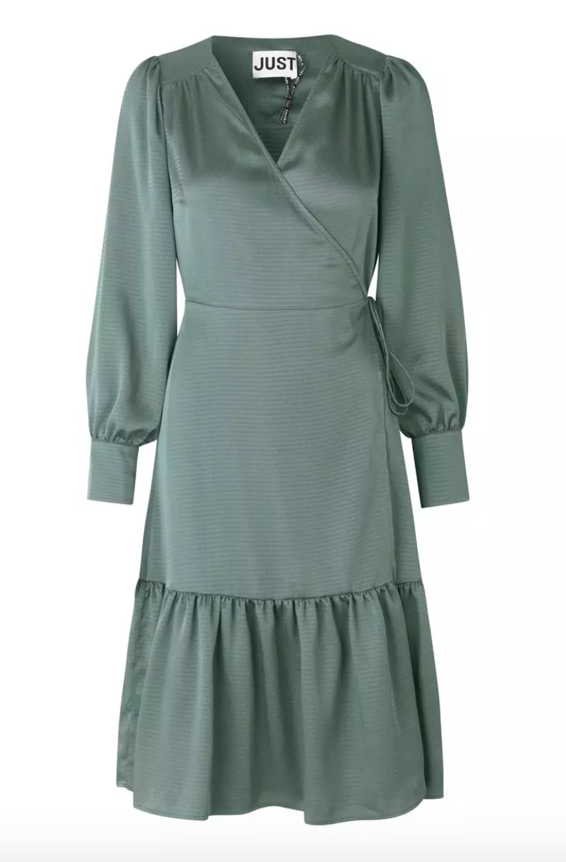 Minnie Wrap Dress - Balsam Green - Just Female - Kjoler - VILLOID.no