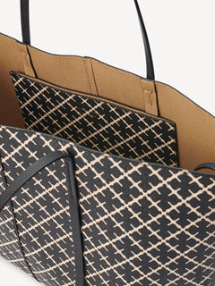 Abigail Printed Tote Bag - Black