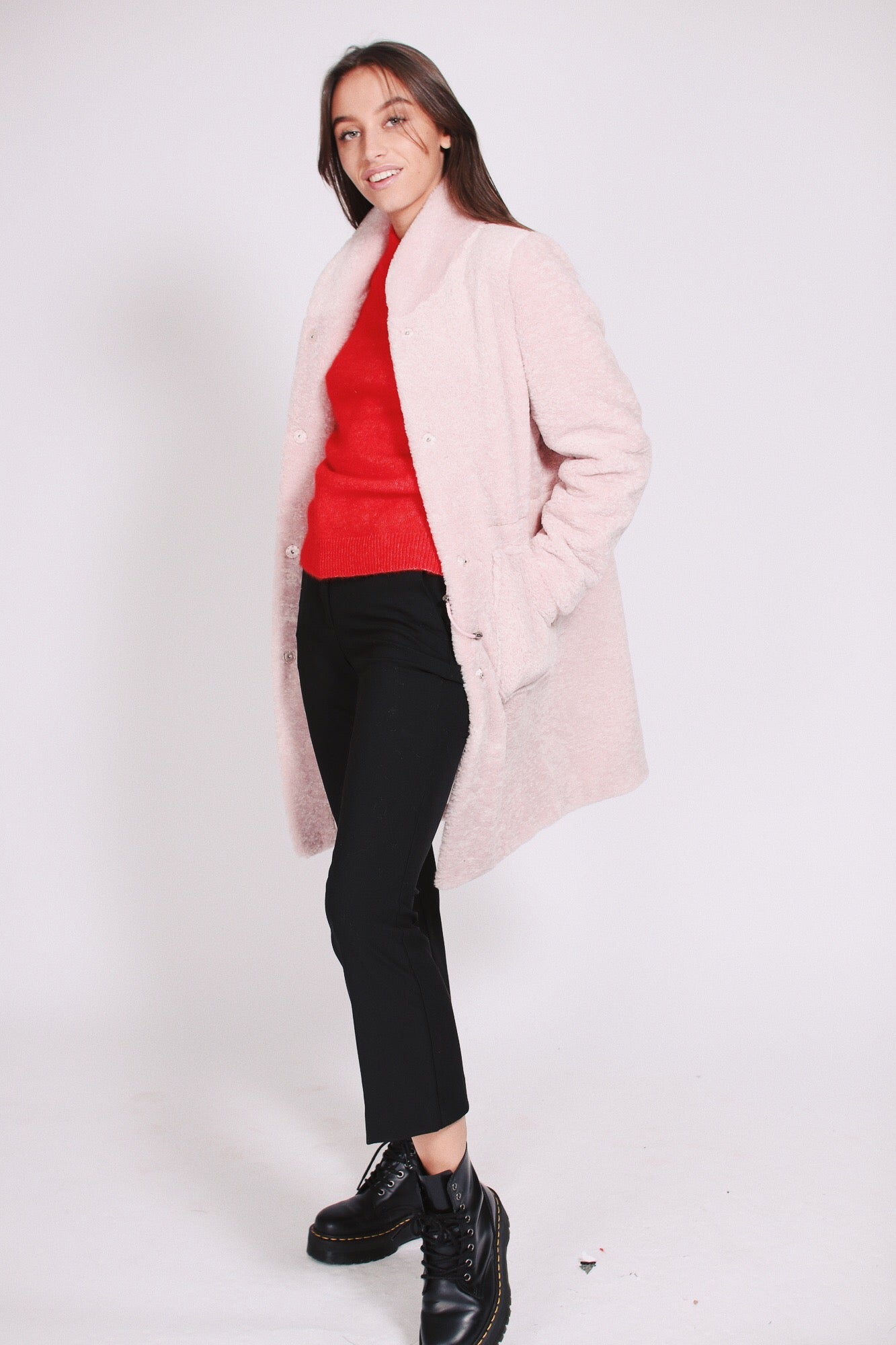 Pam Faux Fur Coat - Dusty Rose - By Malina - Jakker - VILLOID.no