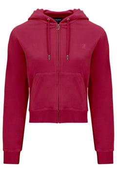 Robertson Classic Velour Zip Hoodie - Raspberry Sorbet
