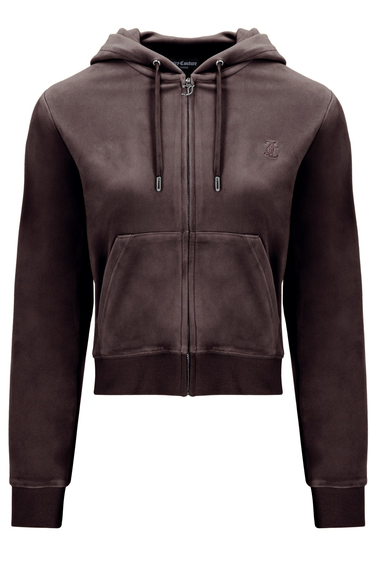 Robertson Classic Velour Zip Hoodie - Bitter Chocolate