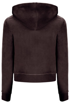 Robertson Classic Velour Zip Hoodie - Bitter Chocolate