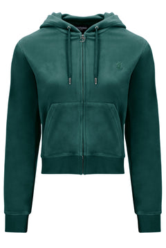 Robertson Classic Velour Zip Hoodie - Rain Forest