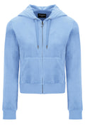 Robertson Classic Velour Zip Hoodie - Powder Blue