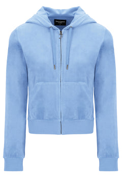 Robertson Classic Velour Zip Hoodie - Powder Blue