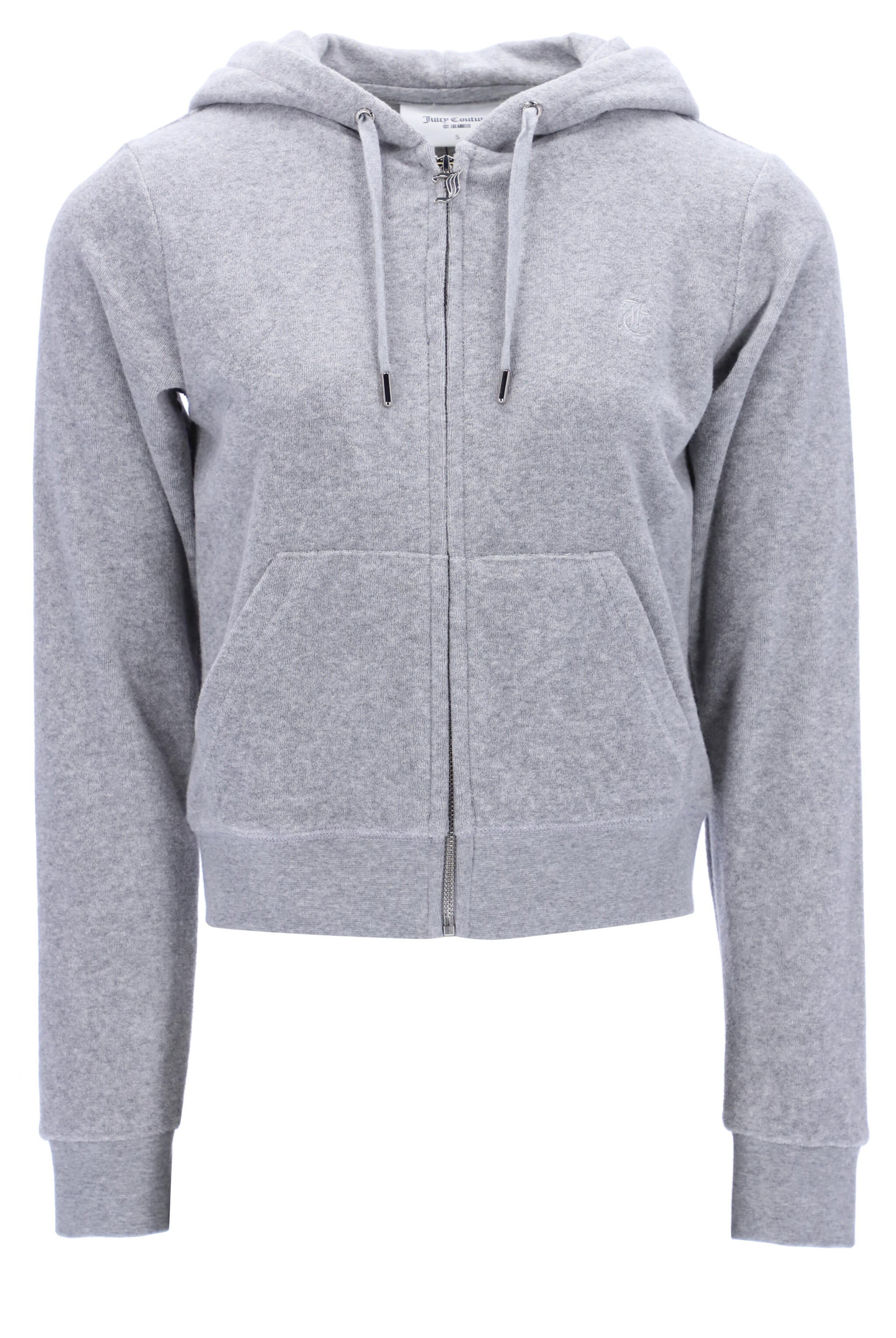 Robertson Classic Velour Zip Hoodie - Silver Marl