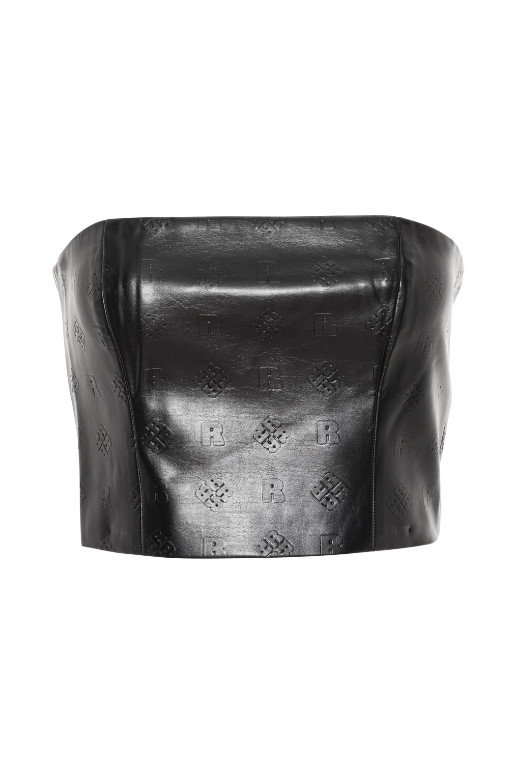 Crop PU Top - Black