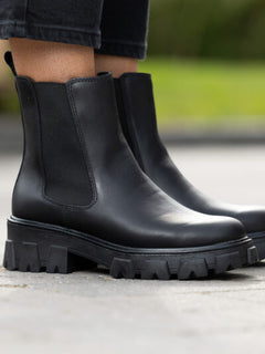 Leather Combat Chelsea Warm - Black