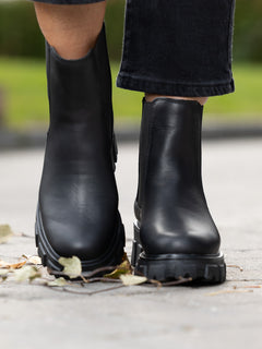 Leather Combat Chelsea - Black