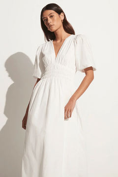 Agnata Midi Dress - Mar White