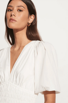 Agnata Midi Dress - Mar White