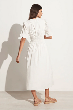 Agnata Midi Dress - Mar White