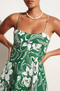 Alexandre Midi Dress - Camara Floral Print-Green