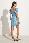 Domenica Mini Dress - Lou Floral Print Blue