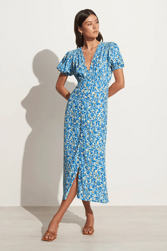 Bellavista Midi Dress - Lou Floral Print Blue
