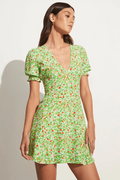 La Belle Mini Dress - Lou Floral Print Green