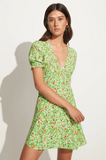 La Belle Mini Dress - Lou Floral Print Green