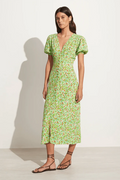 Bellavista Midi Dress - Lou Floral Print Green