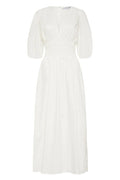 Agnata Midi Dress - Mar White